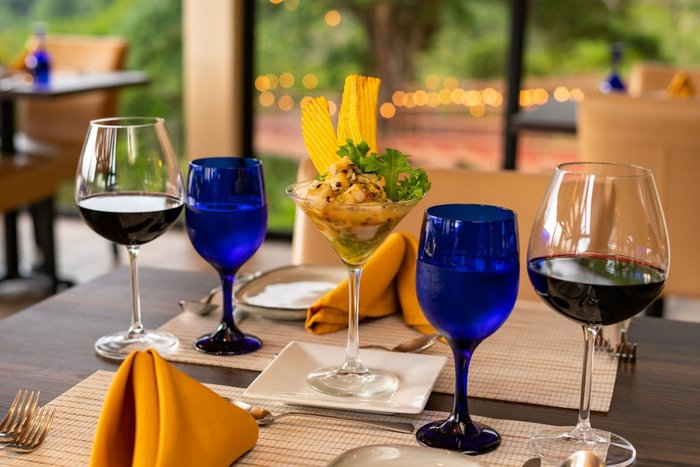 Candlelit fine dining with wine at Los Establos Boutique Resort Panama