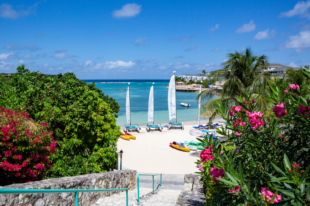 A spacious waterfront suite with a private verandah at The Verandah Antigua
