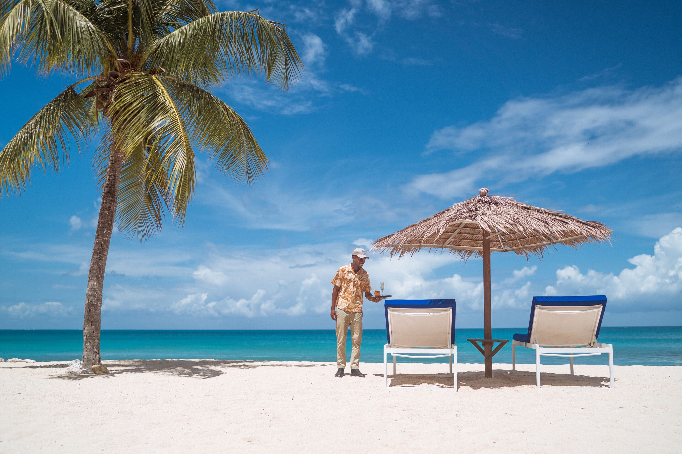 Three-quarters of a mile of white-sand beach at Galley Bay Resort & Spa Antigua