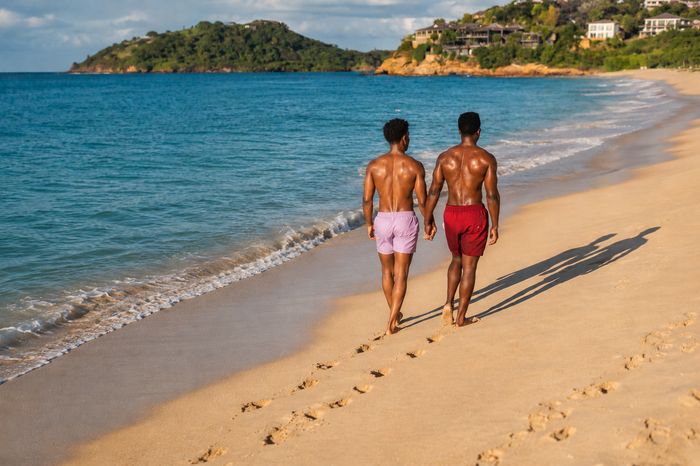 Two dedicated sun loungers on the beach at Galley Bay Resort & Spa