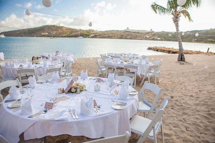 The oceanfront Reef Deck pool at St. James's Club Antigua